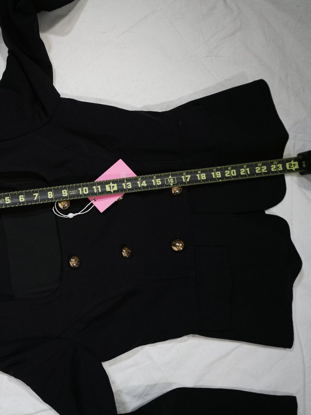Amanda Uprichard NWT Black Military Blazer Gold Buttons Peplum Jacket Sz L - Picture 5 of 6